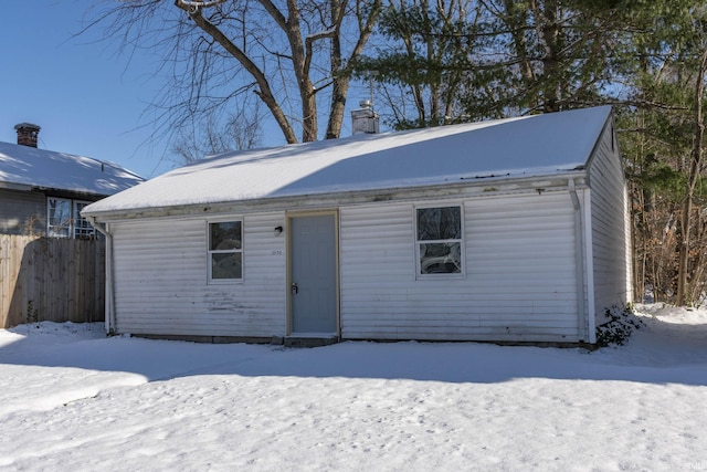 view of snow covered structure