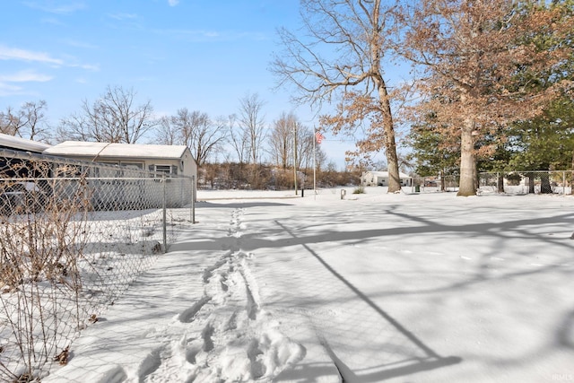 view of snowy yard