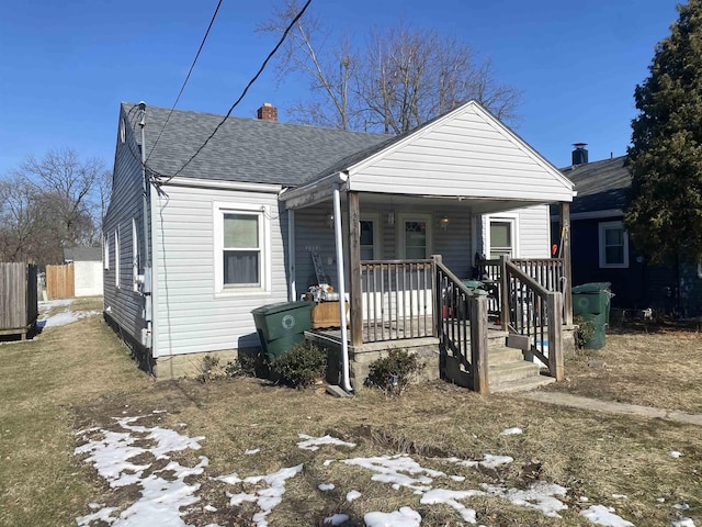 bungalow-style home with covered porch