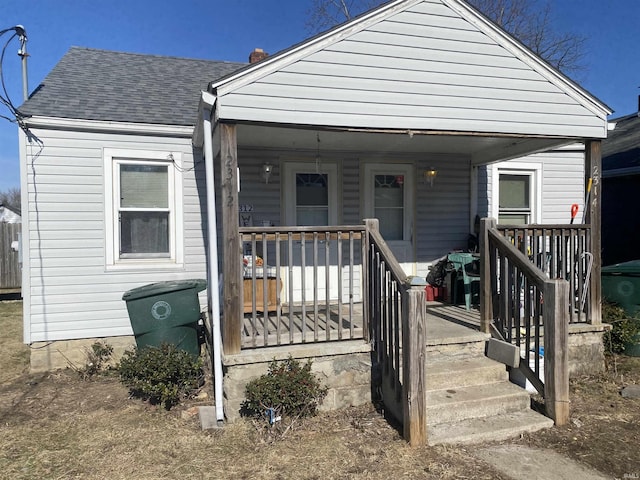 bungalow-style home with a porch