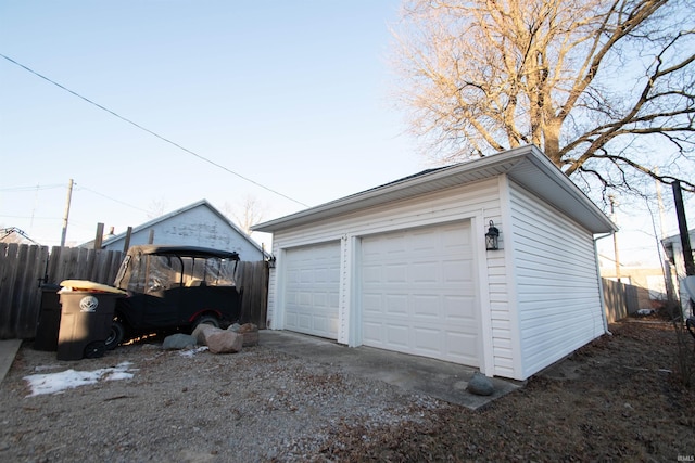 view of garage