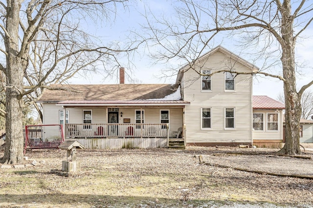 view of front of home with covered porch