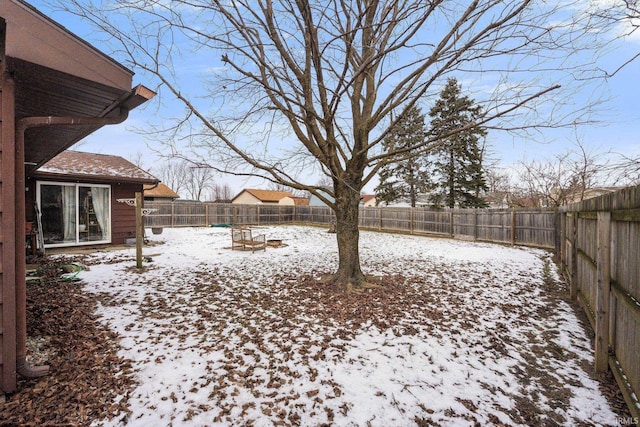 view of snowy yard