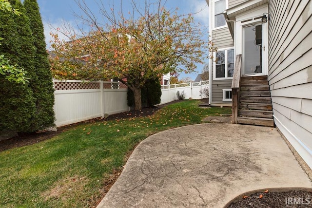 view of yard with a patio area