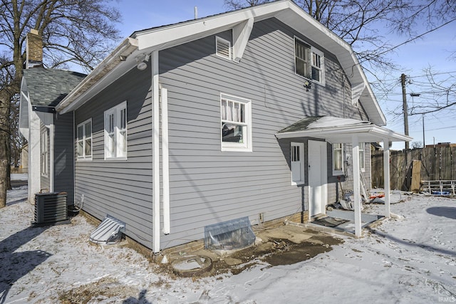 view of home's exterior featuring central AC unit