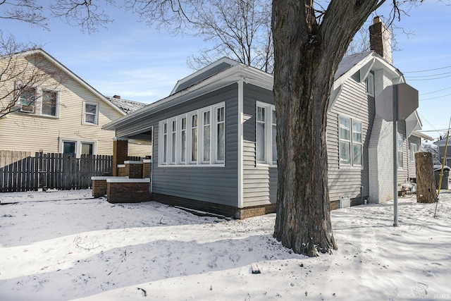 view of snowy exterior