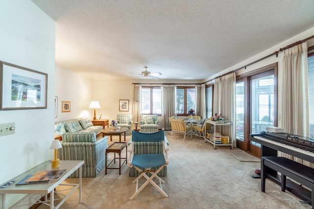 4980 N 300 W, Fremont, IN 46737 - sitting room with ceiling fan, light colored carpet, and a textured ceiling