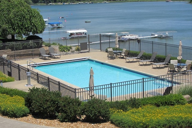 4980 N 300 W, Fremont, IN 46737 - view of pool featuring a water view and a patio area