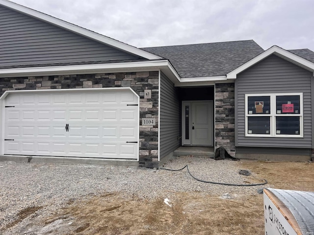 view of front facade with a garage