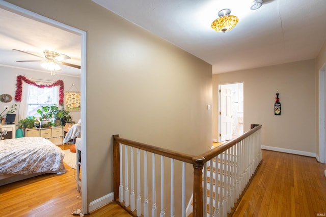 corridor featuring hardwood / wood-style flooring