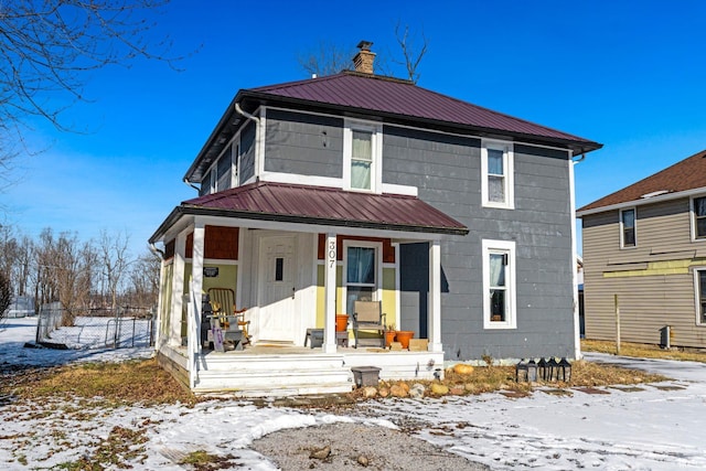 view of front of property with a porch