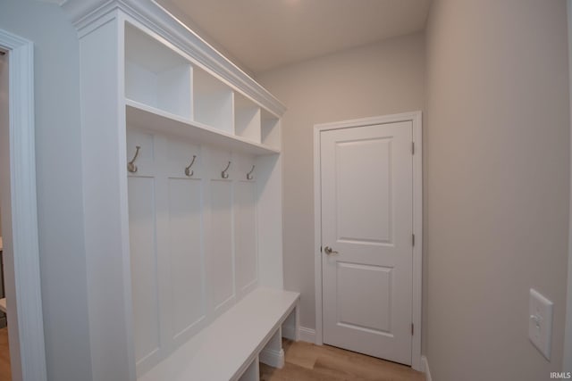 mudroom featuring light wood-type flooring