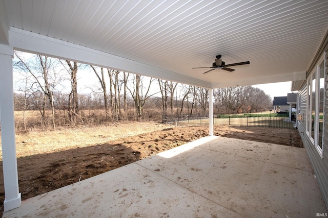 view of patio / terrace with ceiling fan