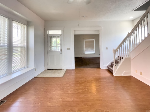 foyer with light wood-type flooring