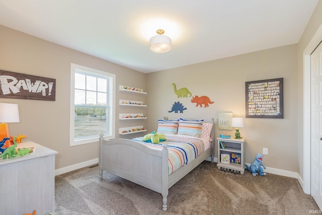 bedroom featuring carpet