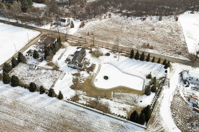 view of snowy aerial view