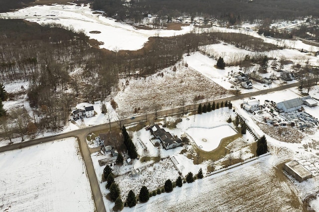 view of snowy aerial view