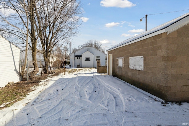 view of snowy exterior