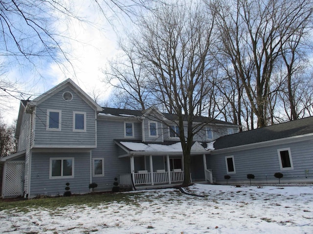 view of front of home featuring covered porch