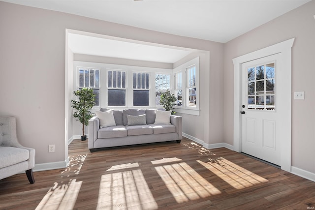 interior space featuring dark wood-type flooring