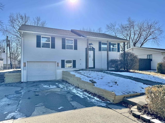 split foyer home with a garage