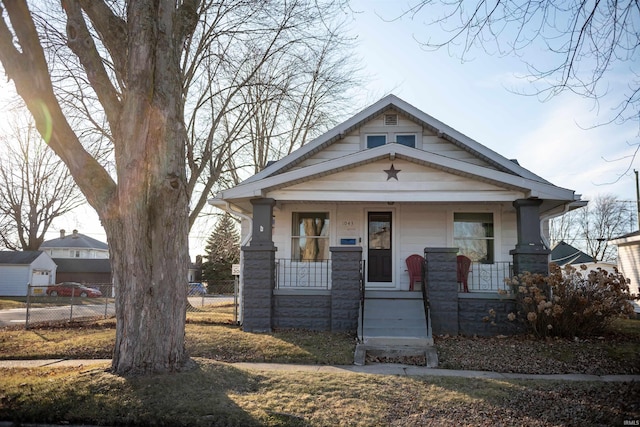 view of front of property featuring covered porch