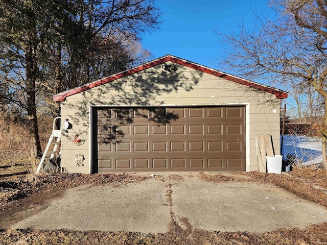 view of garage