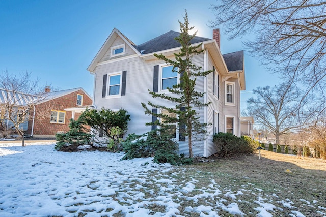 view of snowy exterior