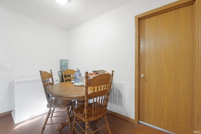 dining room with dark wood-type flooring