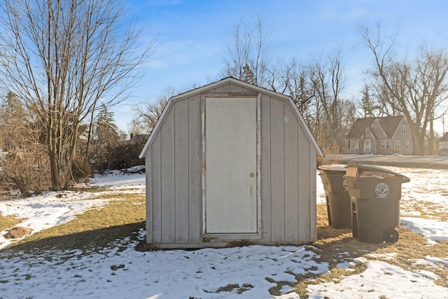 view of snow covered structure