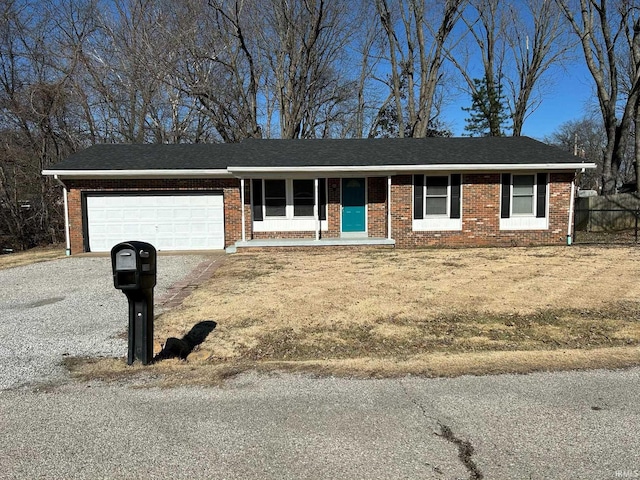 single story home with a garage