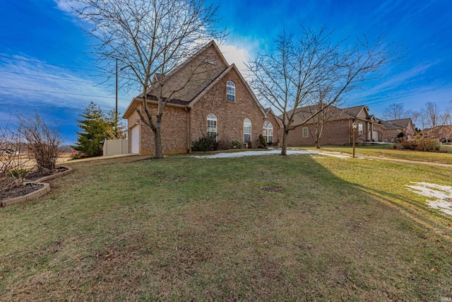 exterior space with a front lawn