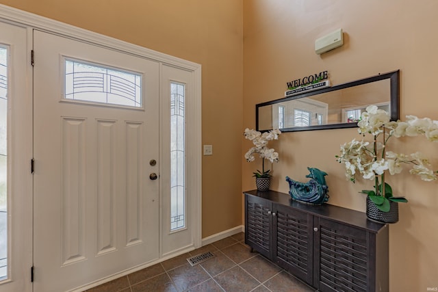 view of tiled entrance foyer