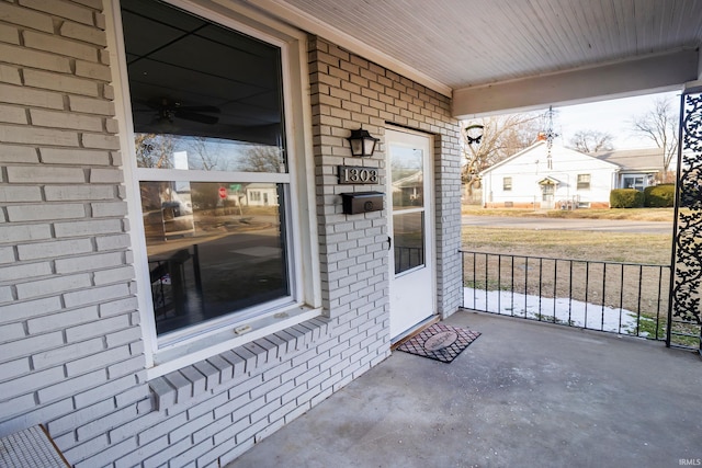 view of patio with a porch