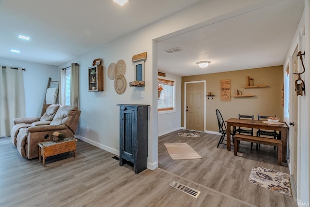 interior space with light wood-type flooring