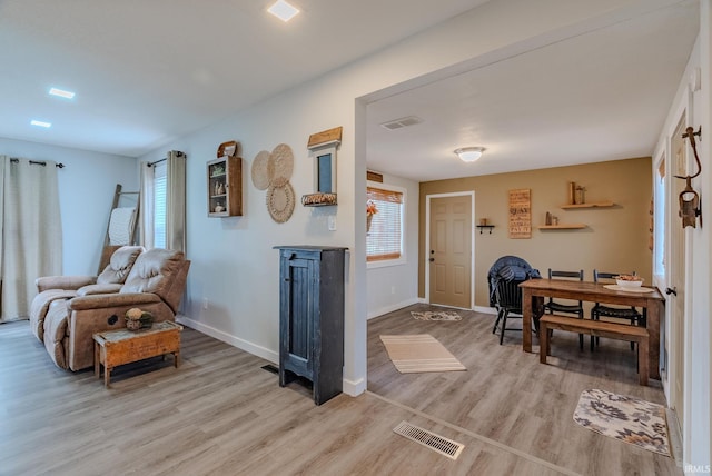 interior space featuring light wood-type flooring