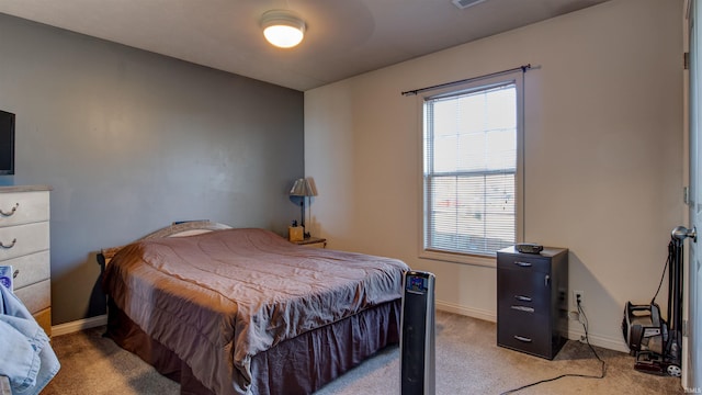 bedroom featuring carpet