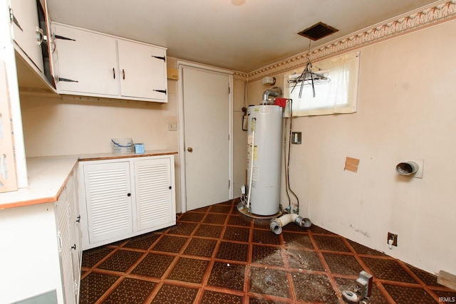 interior space with gas water heater