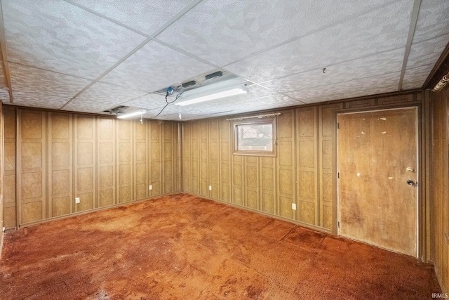 basement featuring carpet