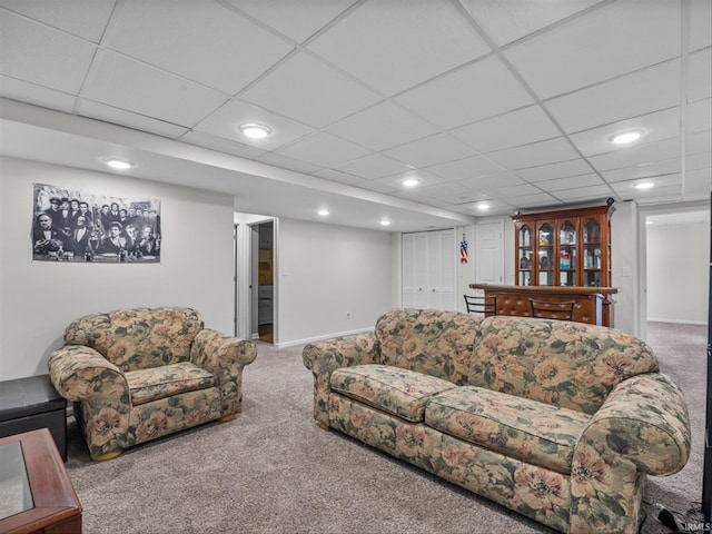 living room with carpet flooring