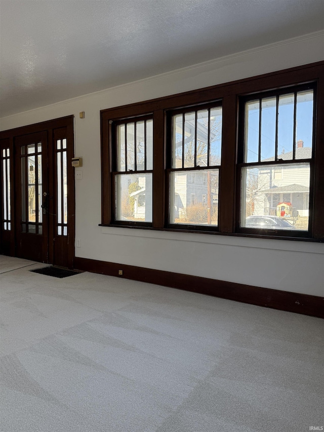 carpeted foyer entrance featuring a healthy amount of sunlight