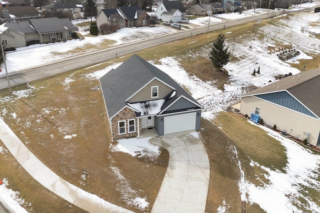 view of snowy aerial view