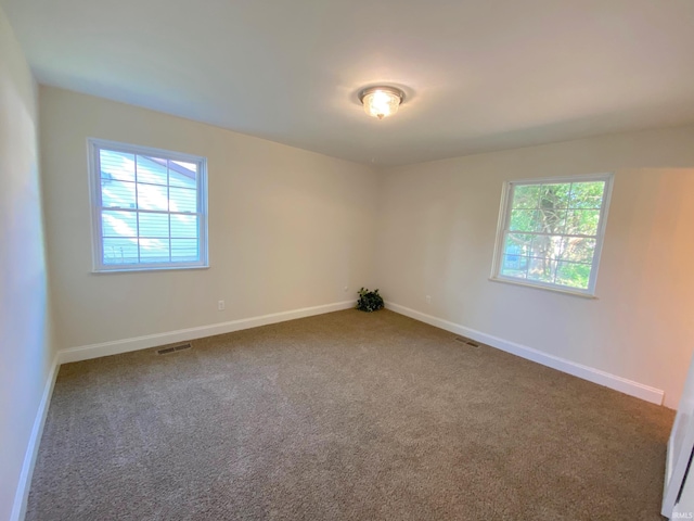 carpeted empty room featuring plenty of natural light