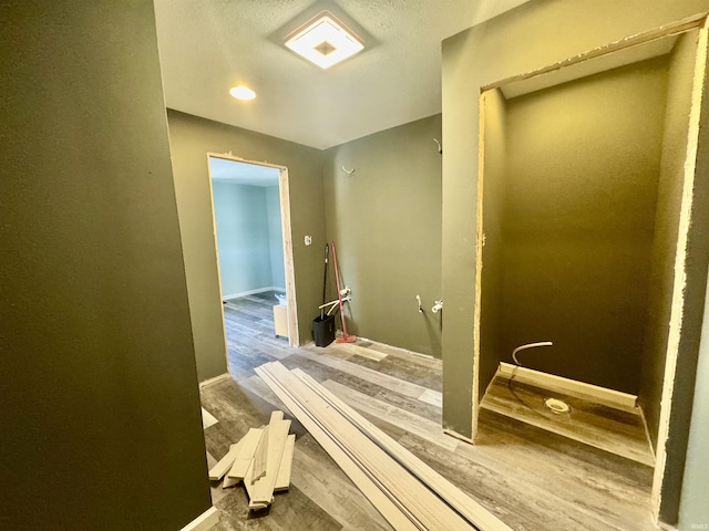 view of sauna / steam room with hardwood / wood-style flooring