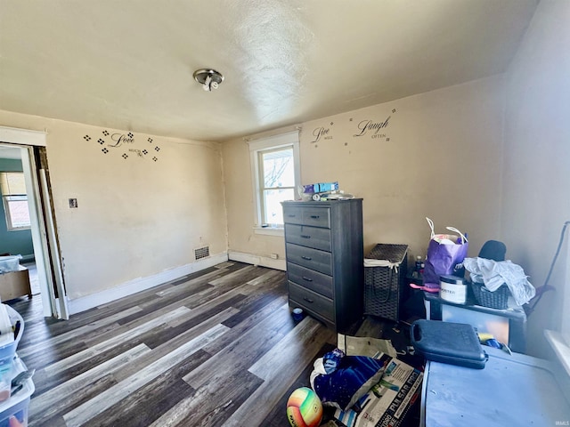 office area featuring dark hardwood / wood-style floors