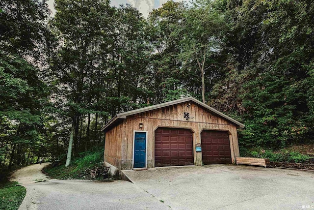 view of garage