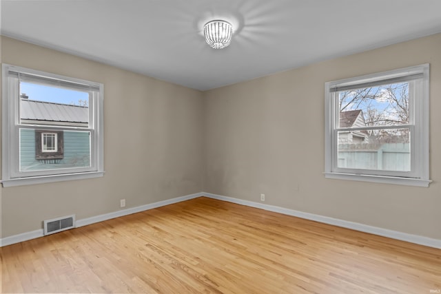 empty room featuring light hardwood / wood-style flooring