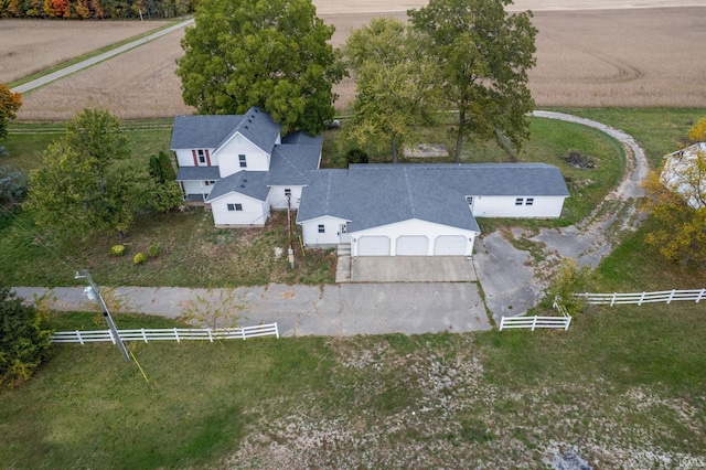 aerial view featuring a rural view