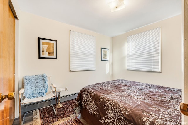 bedroom with baseboard heating