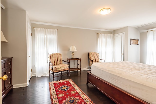 bedroom featuring dark hardwood / wood-style floors